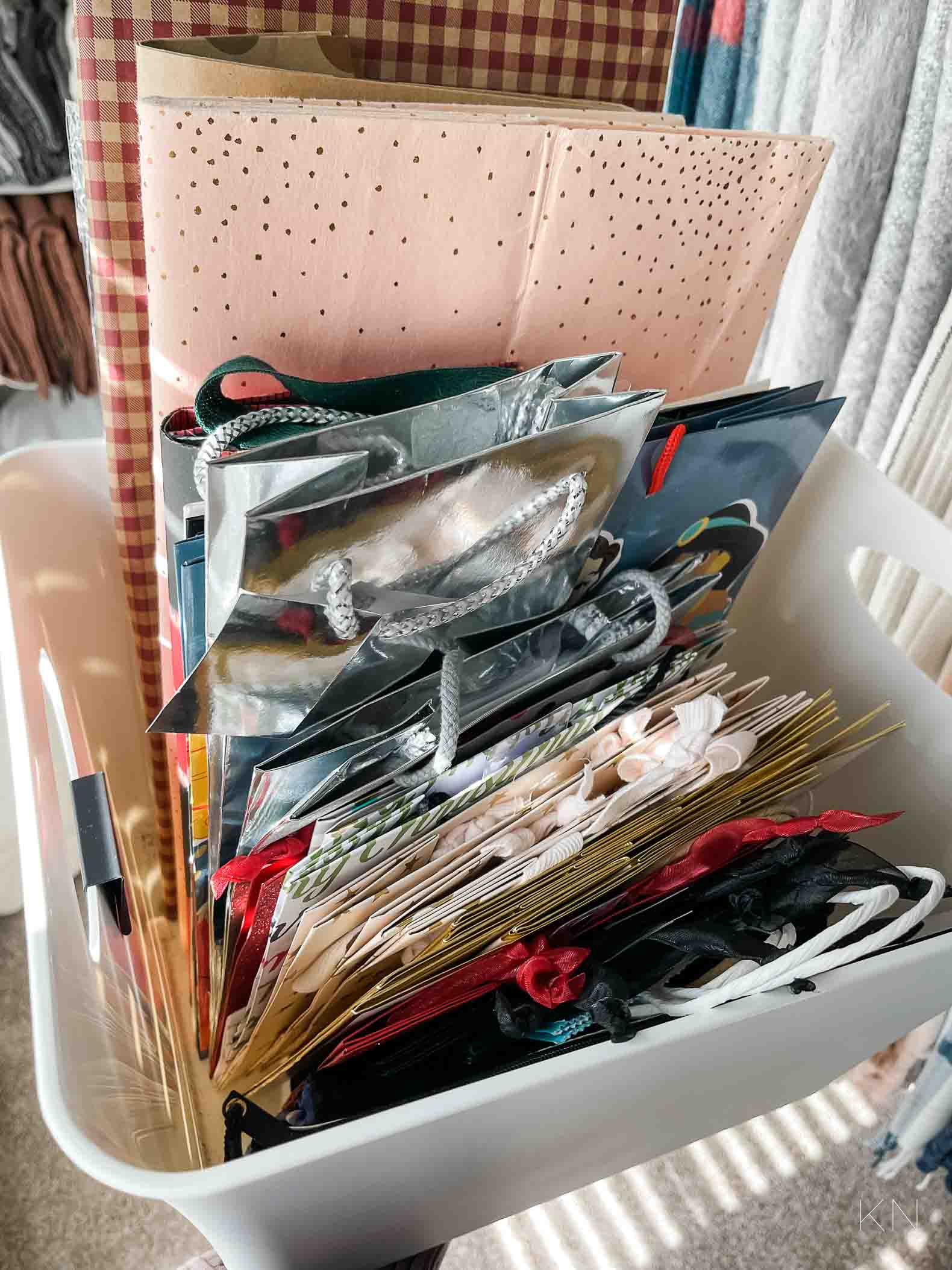 gift bag storage ideas