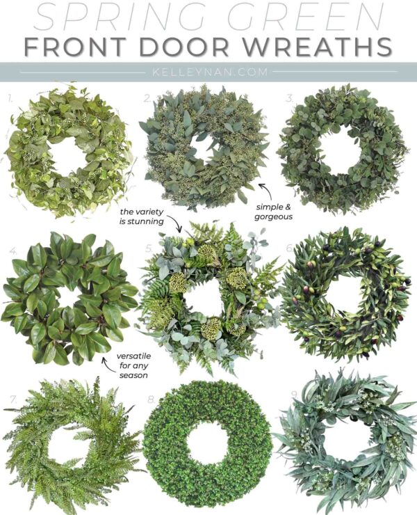 Best Green Spring Wreaths for the Front Door