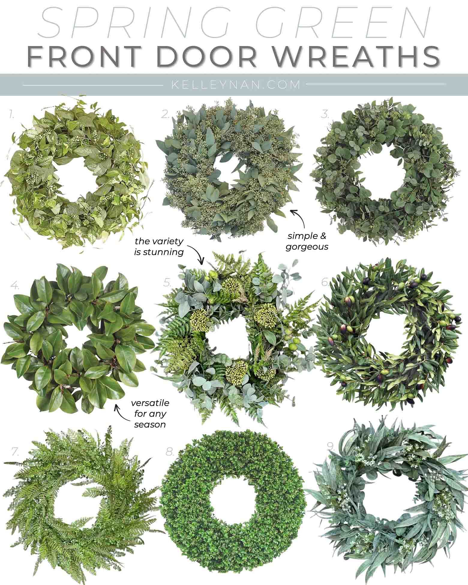This Year's Top Spring Wreaths for the Front Door - Kelley Nan
