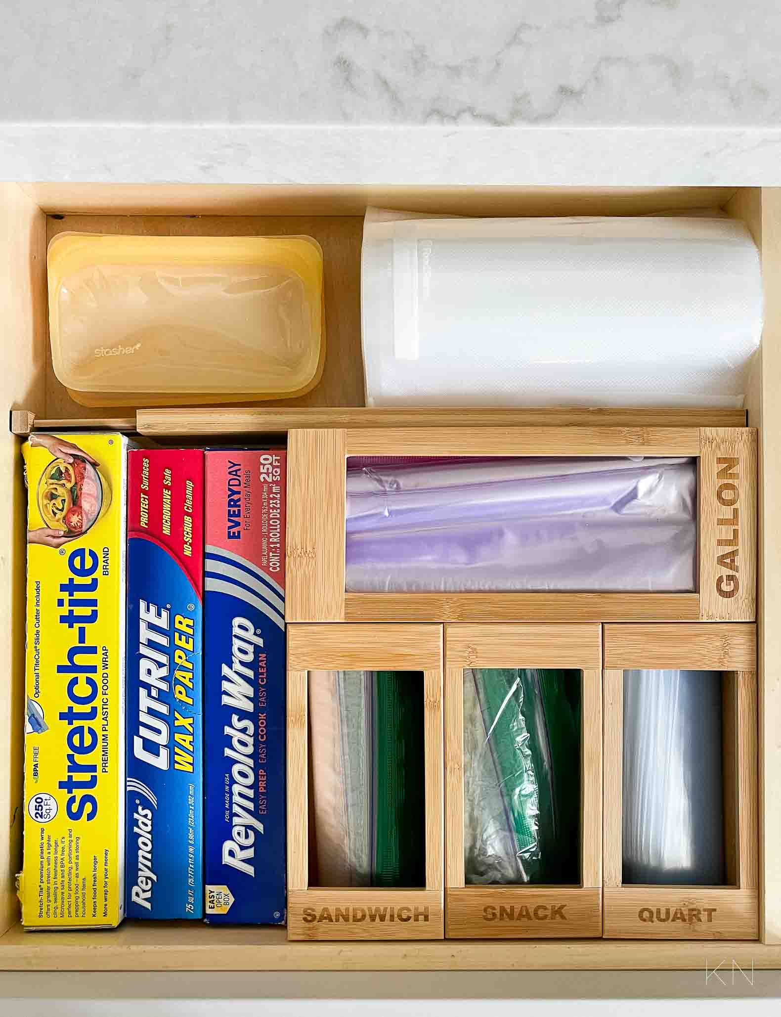 Clear Storage Bag Organizer Box. Organize Food & Storage Bags in