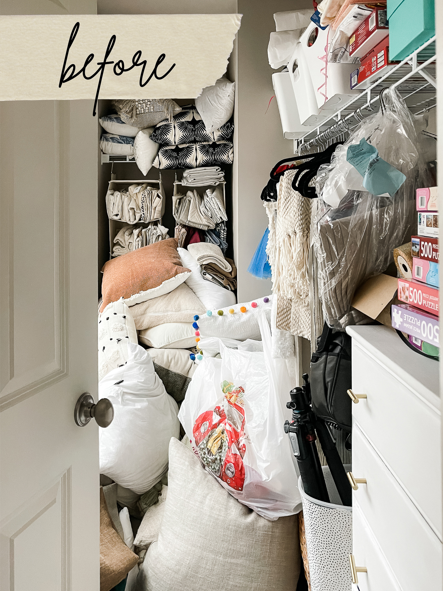 A Small Organized Linen Closet (And Ideas to Store Bulky Bedding) - Kelley  Nan