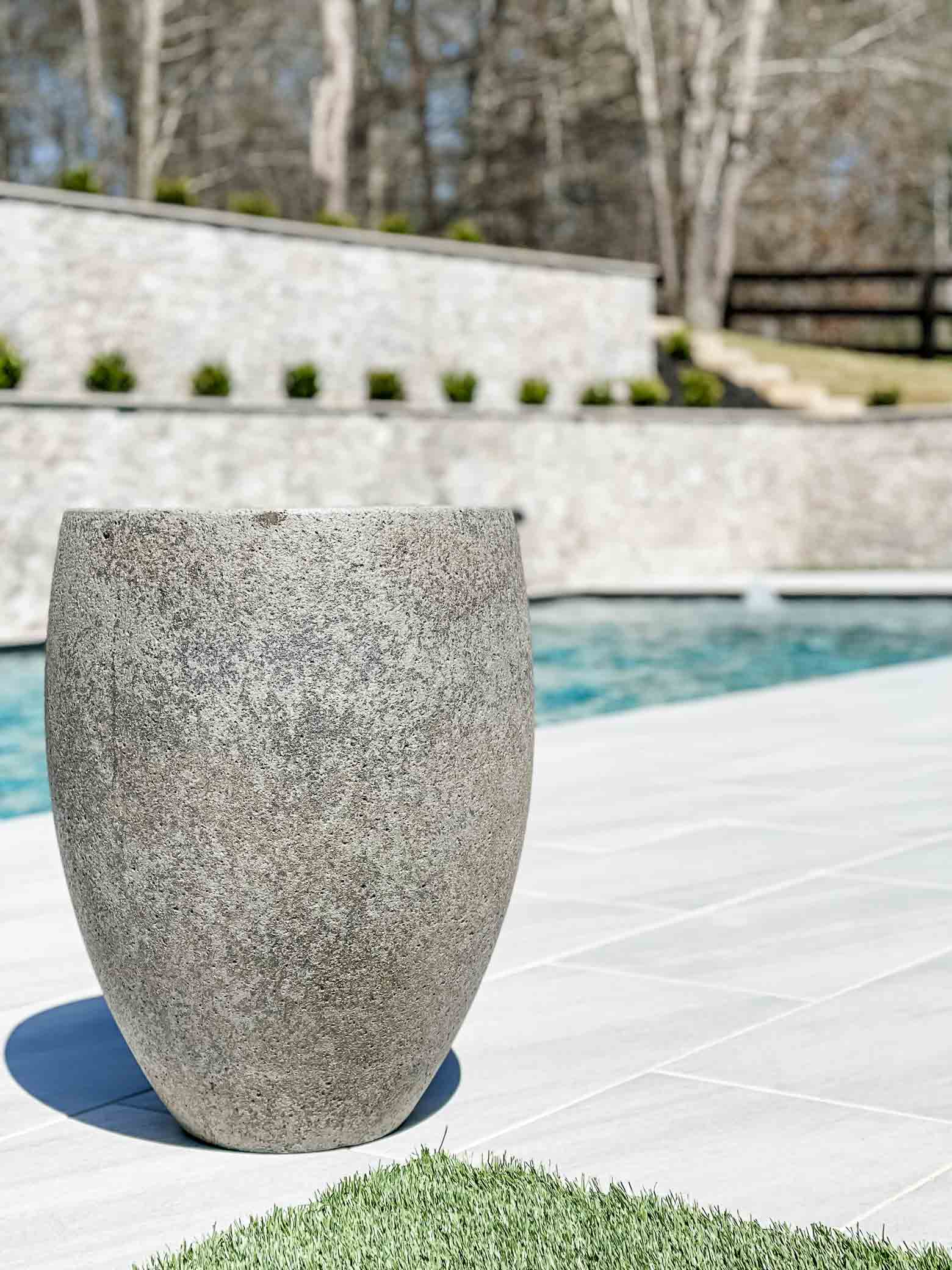 Weathered Gray Pots Set of 2 - Tall Planter