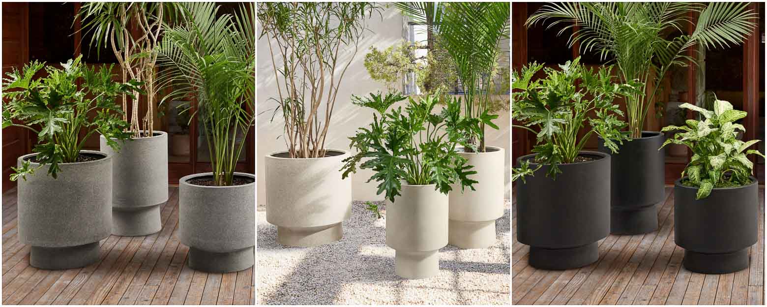 Modern meets natural in this assortment of planters, Porta Forma