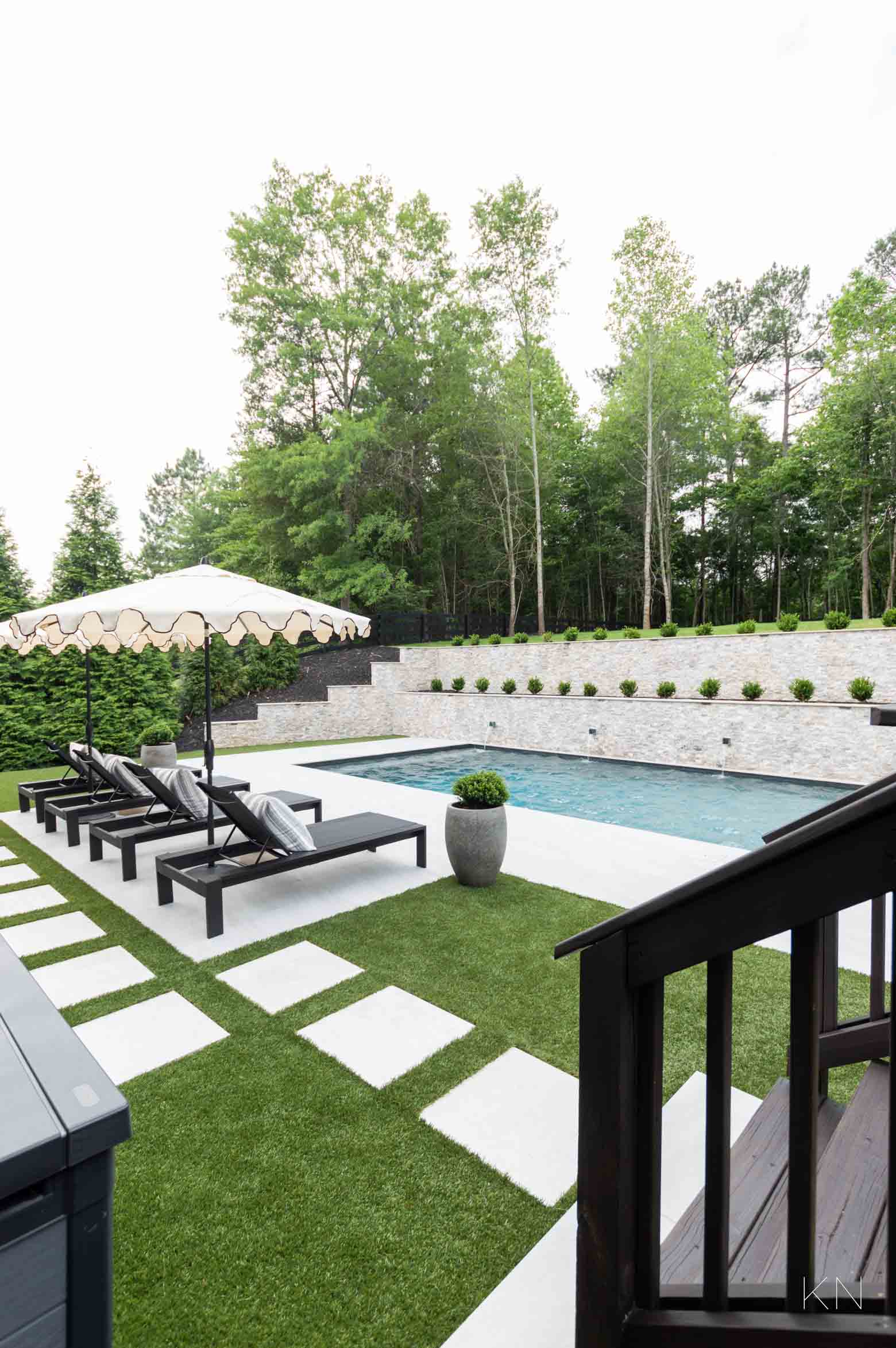Hamptons Style Garden Pool Design in Georgia