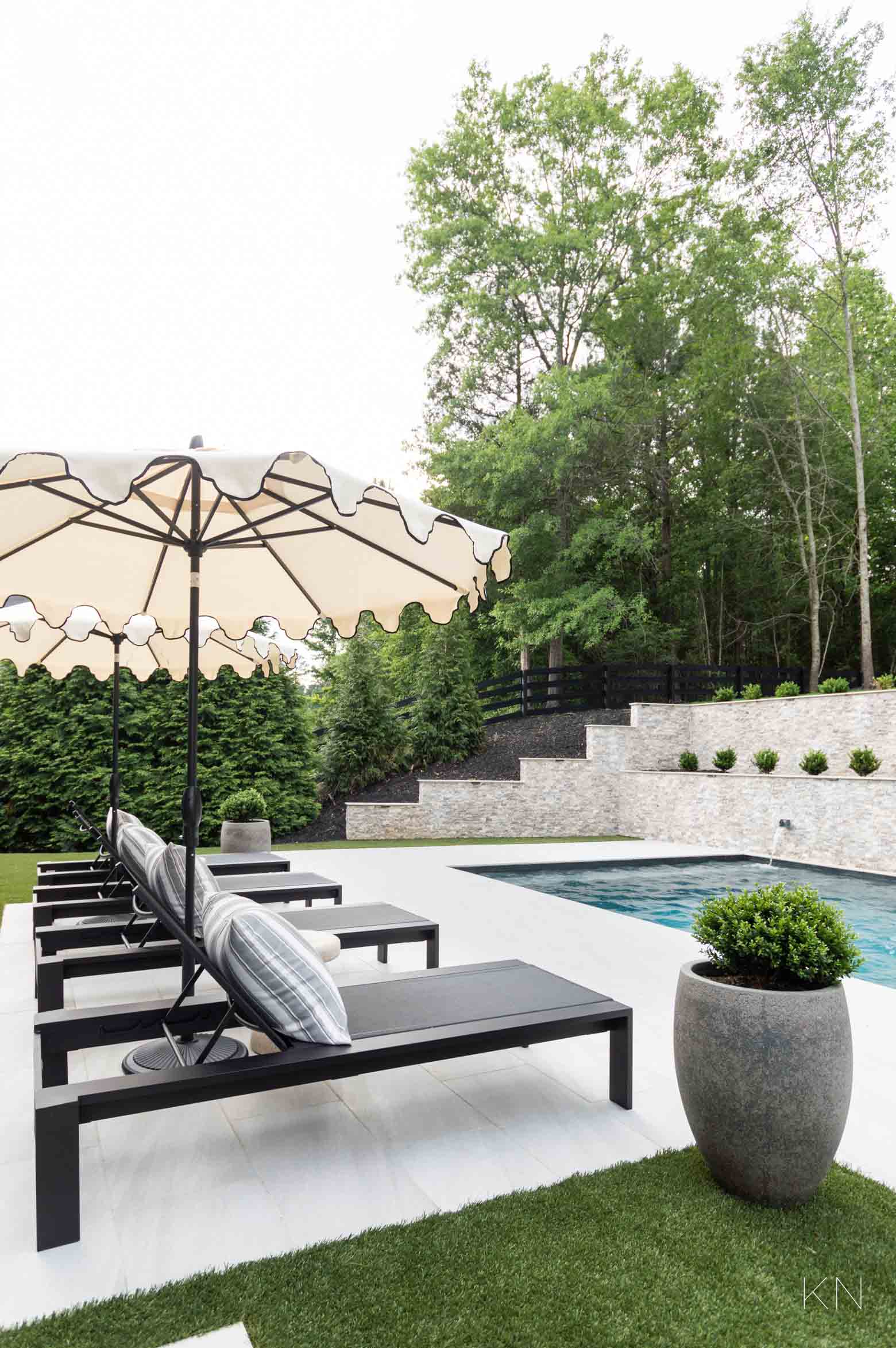 French Gray Pebble Hamptons Style Pool Design