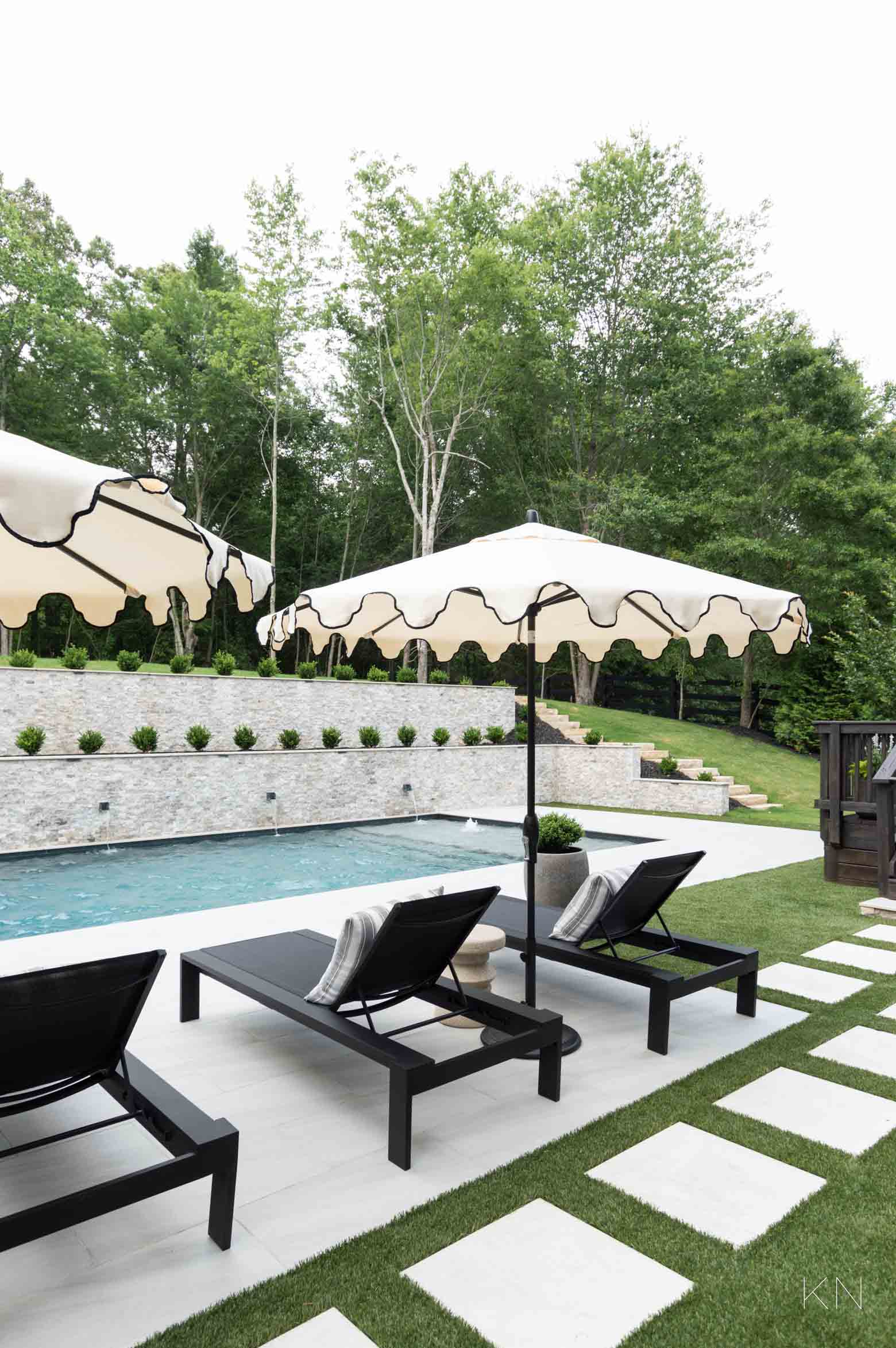 Umbrella Lounge Area Design for the Pool Area