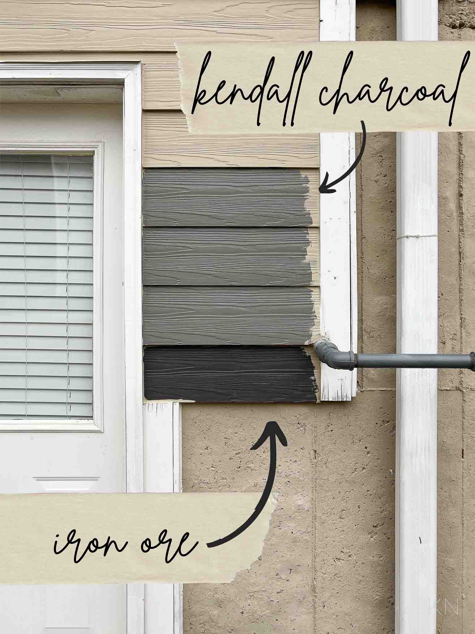 Dark Gray Charcoal and Soft Black Paint Comparison -- Kendall Charcoal Benjamin Moore and Iron Ore Sherwin Williams