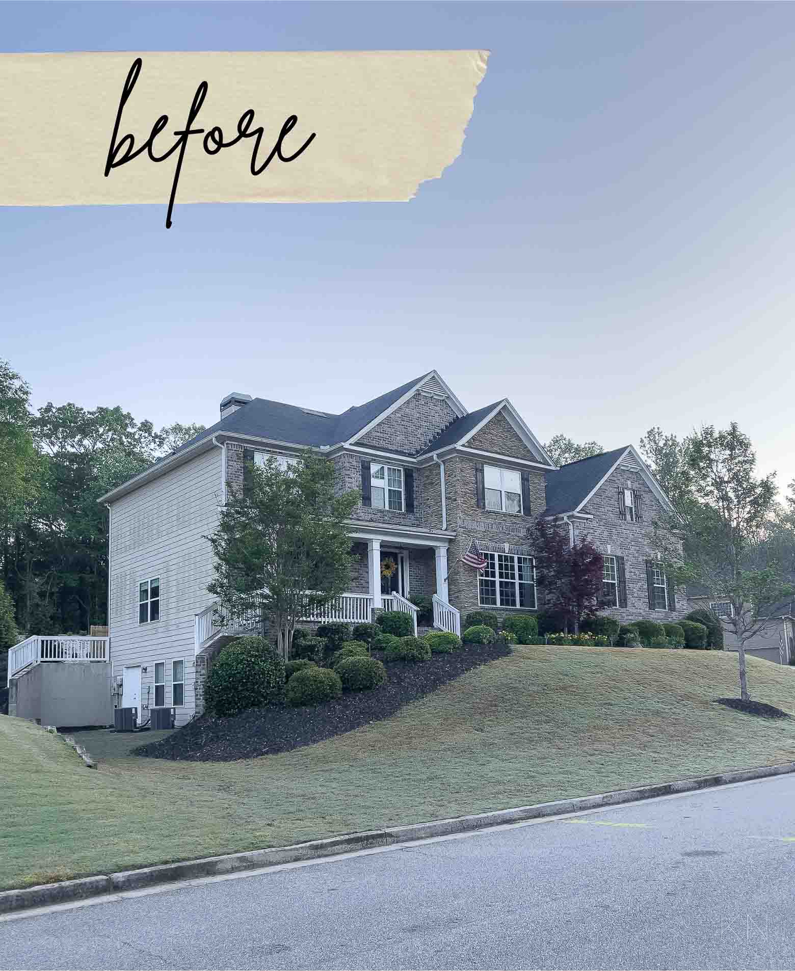 Home Paint Exterior Makeover with Benjamin Moore Kendall Charcoal
