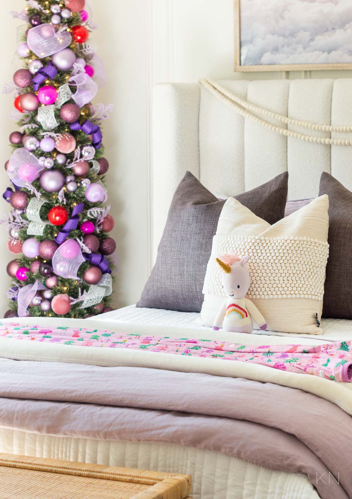 Purple and Pink Little Girl Christmas Bedroom