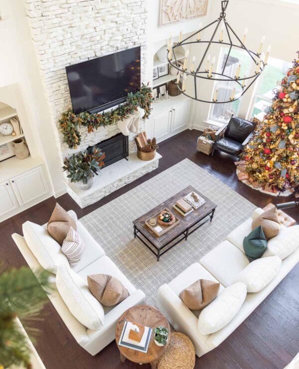 Modern Christmas Living Room Two Story