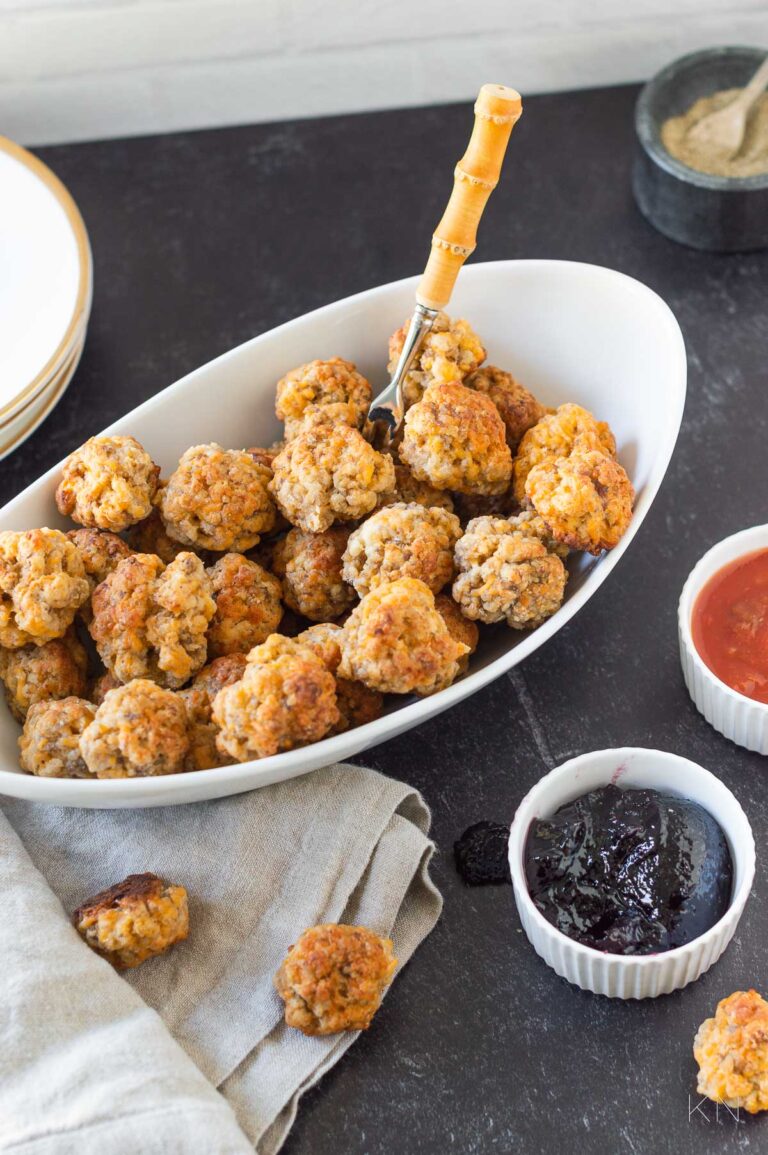 Sausage Balls Recipe (with Cream Cheese!) - Kelley Nan