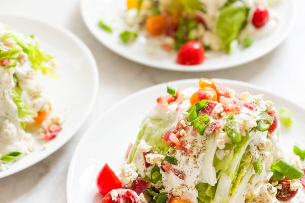Simple, Delicious Wedge Salad Ingredients with Blue Cheese