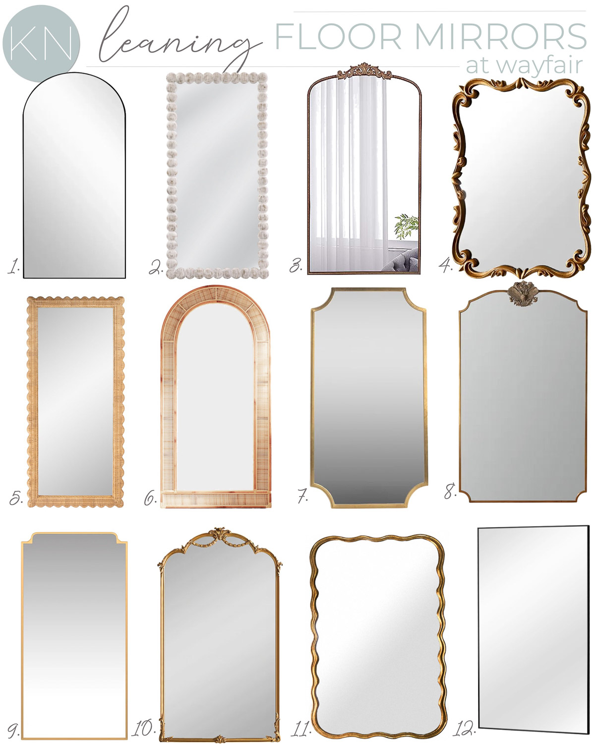 Top 12 Leaning Floor Mirrors from Wayfair