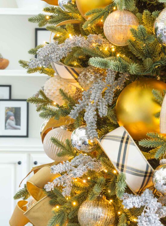 Silver and Gold Christmas Tree Decor