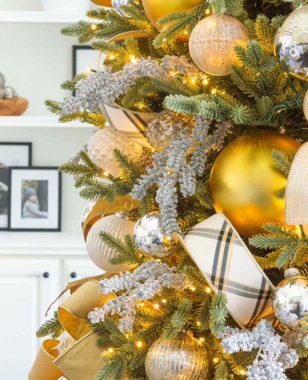 Silver and Gold Christmas Tree Decor