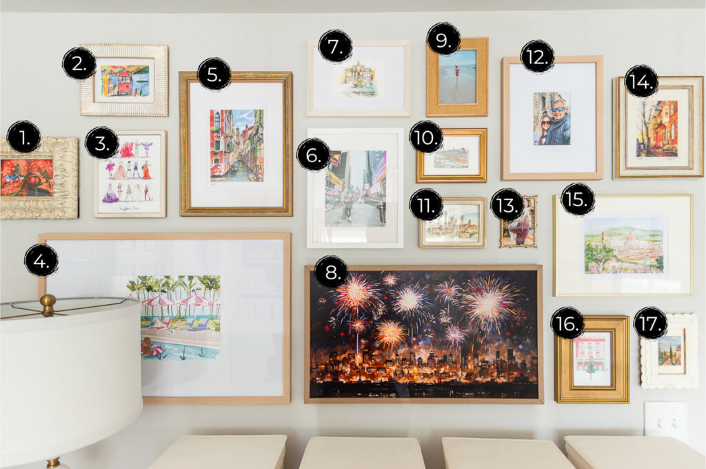 Samsung Frame TV Art Gallery Wall -- Mixing Art Prints and TV Art for a Seamless Look in the Office