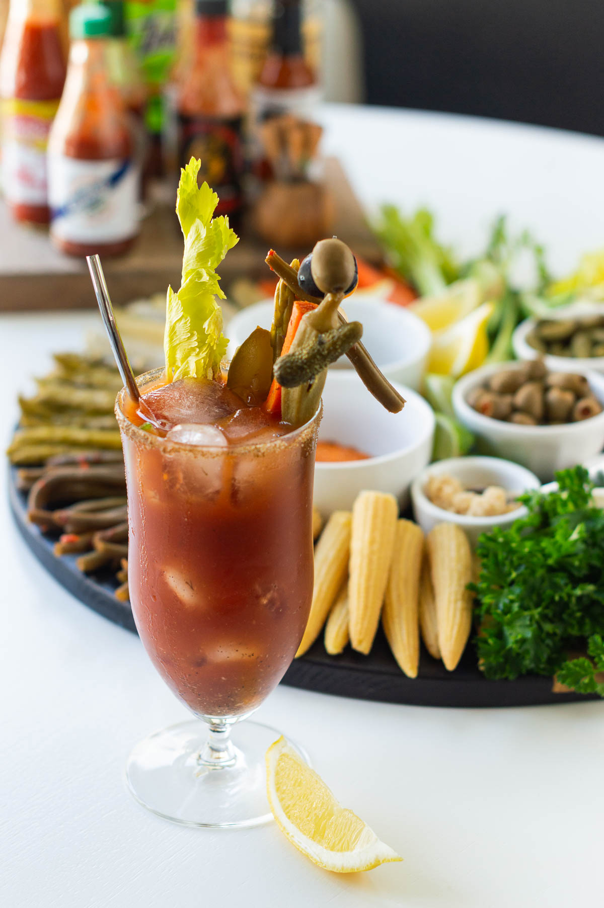 Loaded Bloody Mary Charcuterie Board