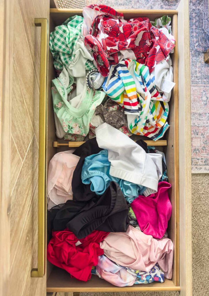 Little Girl Bathing Suit Drawer Organization