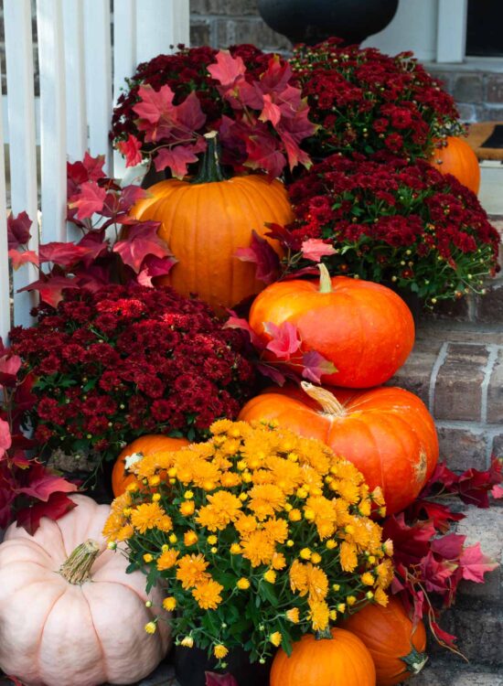 Red and Orange Fall Front Porch Color Scheme