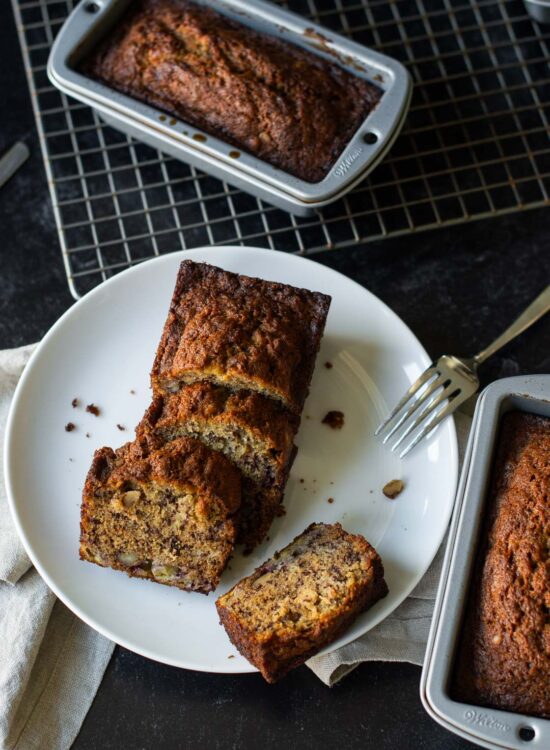 Seriously Moist Banana Bread with Walnuts