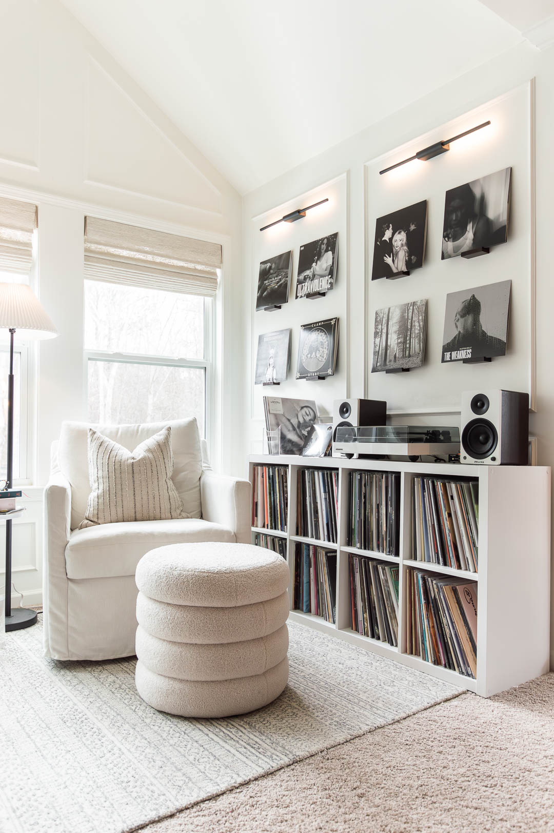 Primary Bedroom Sitting Area: Vinyl Record Wall Display Art
