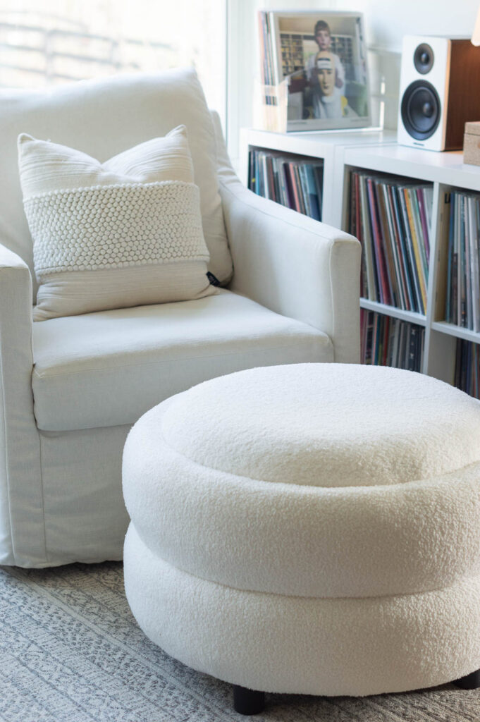 Puzzle Ottoman in Bedroom Reading Nook