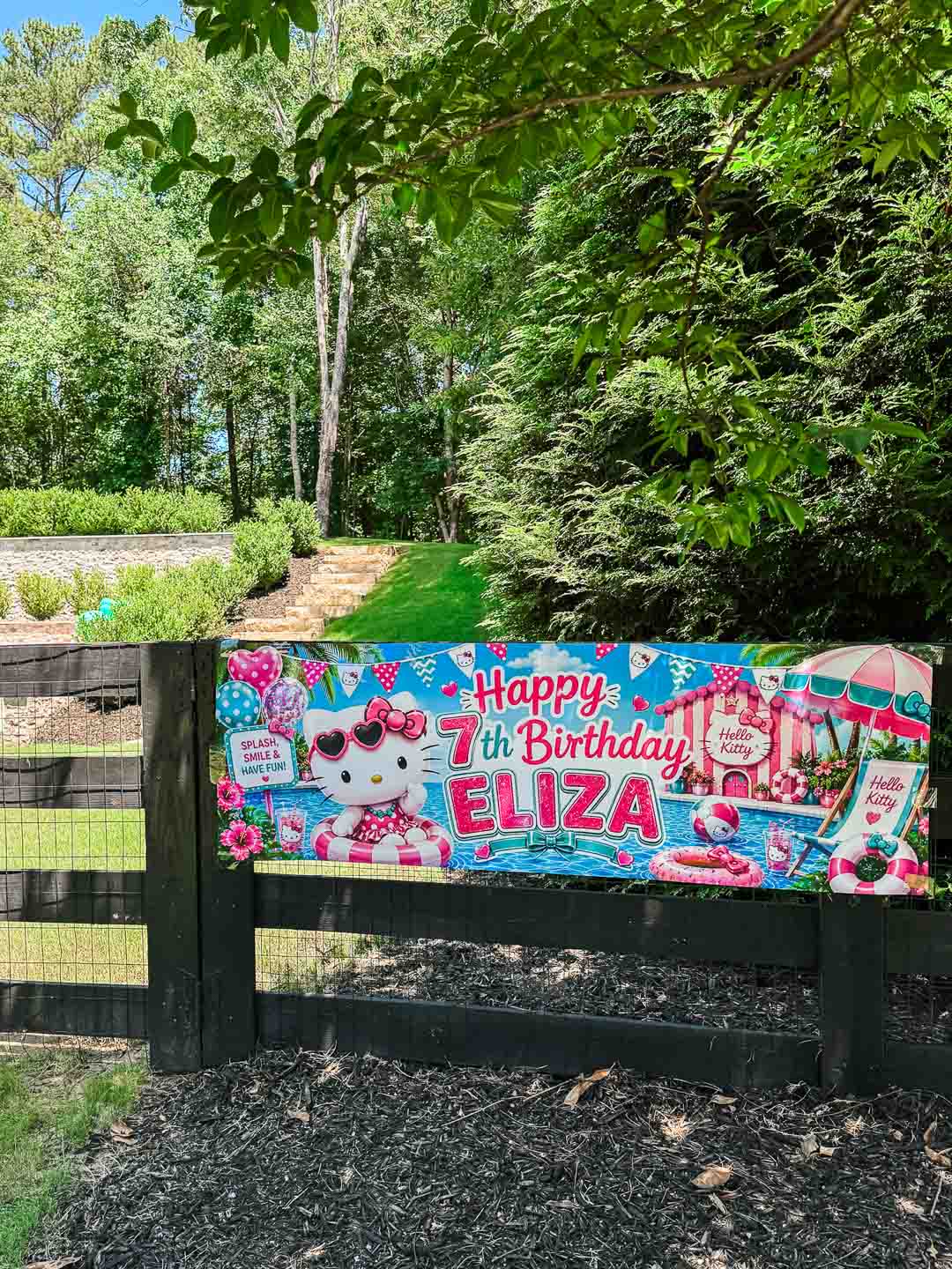 7 Year Old Budget Birthday Party Hello Kitty Pool Party Banner