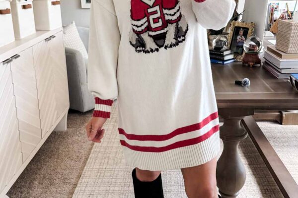 Nuuly Resale via Anthropologie -- UGA Football Game Outfit with Sweater Dress